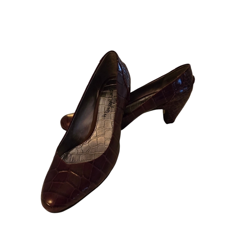 NEW Sam Edelman Wine  Crocodile Pumps Heels